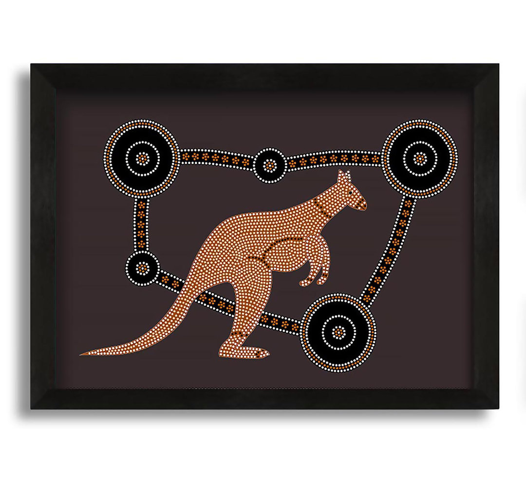 Gerahmtes Leinwandbild Aboriginal Kangaroo 1