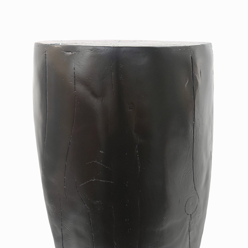 Table d'appoint d'extérieur, table de bout à conception creuse, table de tabouret de jardin de patio, table d'appoint décorative pour terrasse de balcon de plage, béton léger, texture semblable au bois
