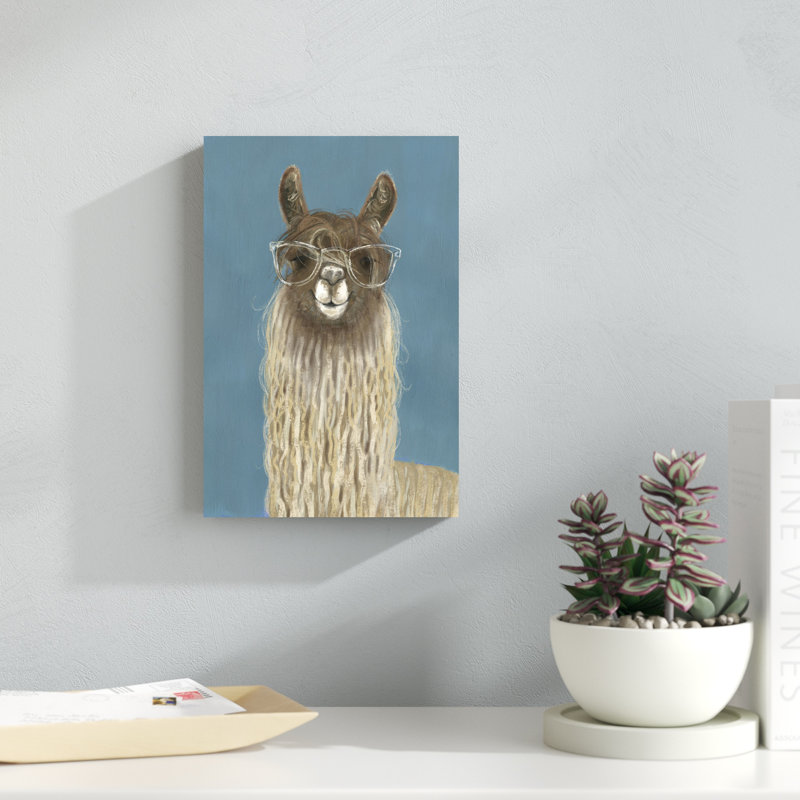 «Llama Specs IV» par Victoria Borges, reproduction d'art sur toile, H 12 po x l 8 po, Toile tendue