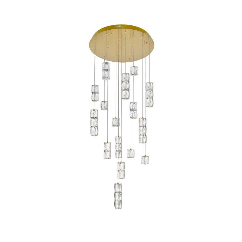Alfee 16 - Light LED Cluster Pendant, Gold