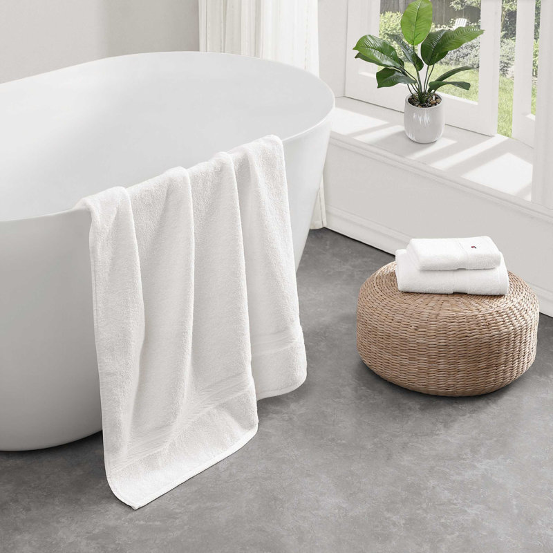 Tommy Hilfiger Modern American Cotton White 6 Piece Towel Set, White