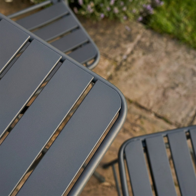2 - Person Patio Dining Set with Square Table, Black