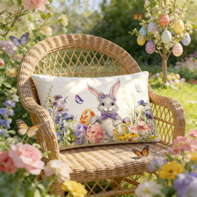 1 Housse de coussin lombaire de lapin de Pâques de 1,81 x 19,68 po