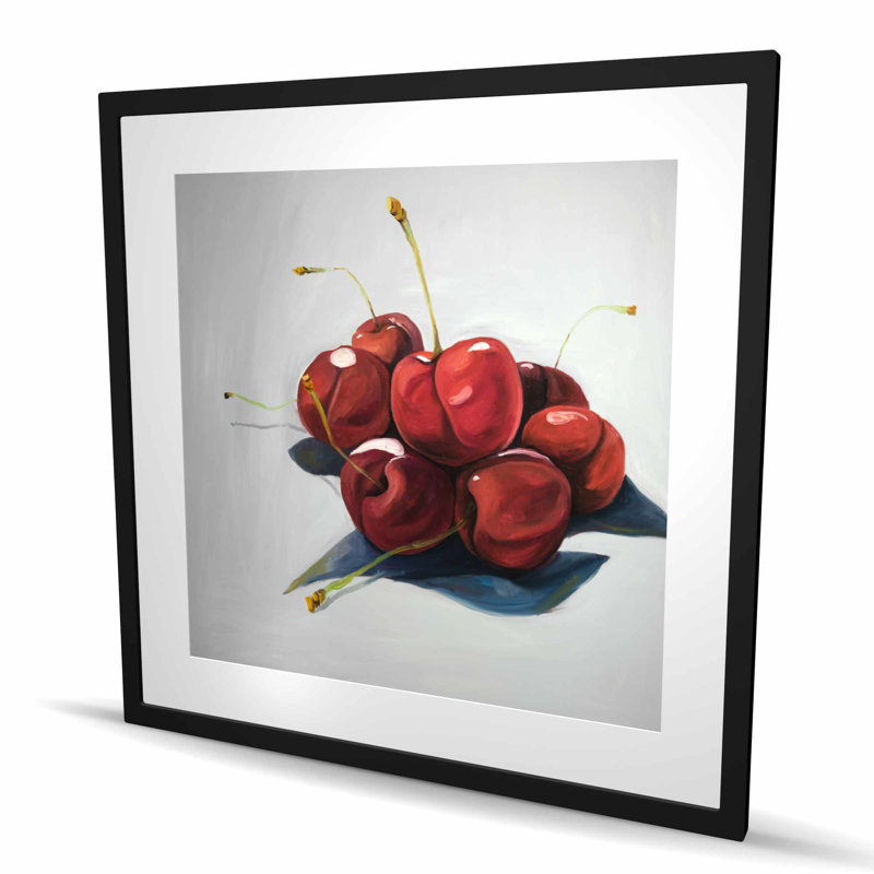Pile de cerises - nourriture gastronomique, H 36 po x l 36 po, Noir