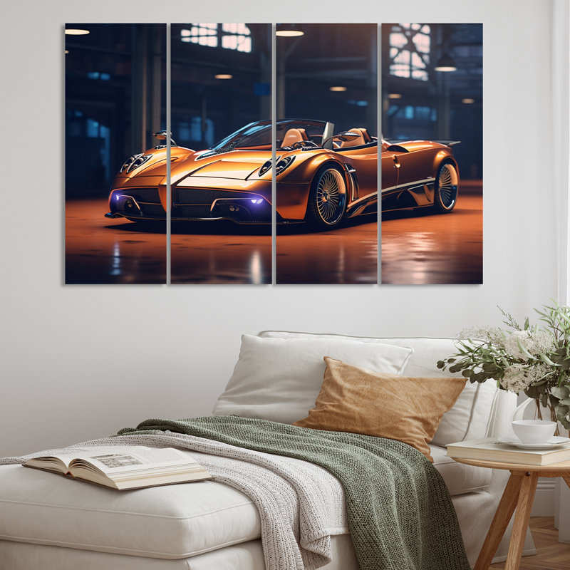 «Neon Italian Exotic Car - Neon Car», ensemble de décoration murale en métal