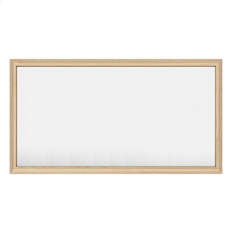 Miroir mural en verre trempé et alliage d'aluminium Amara, 55 po x 30 po, Bois jaune clair