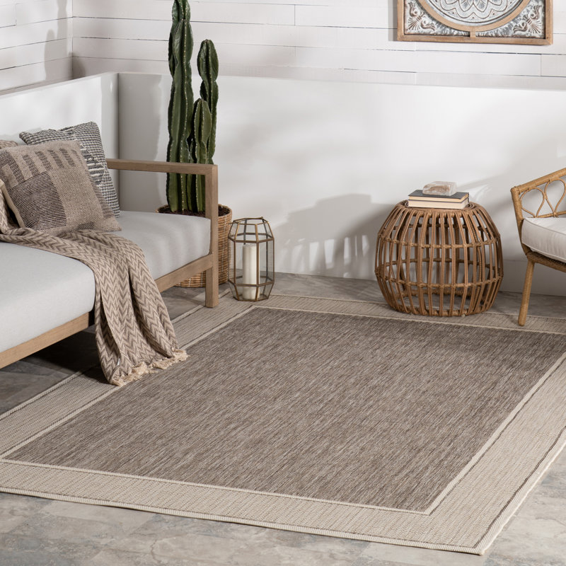 Gris Contemporary Indoor/Outdoor Area Rug, Rectangle 5' x 8'
