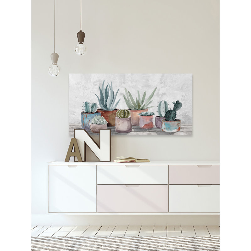 Healthy Succulents 1 Piece Wrapped Canvas Painting, 76cm H x 152cm W x 3.81cm D