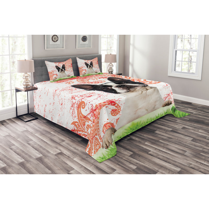 No Pattern Bedspread with Pillow Shams Included, 220 x 264 cm