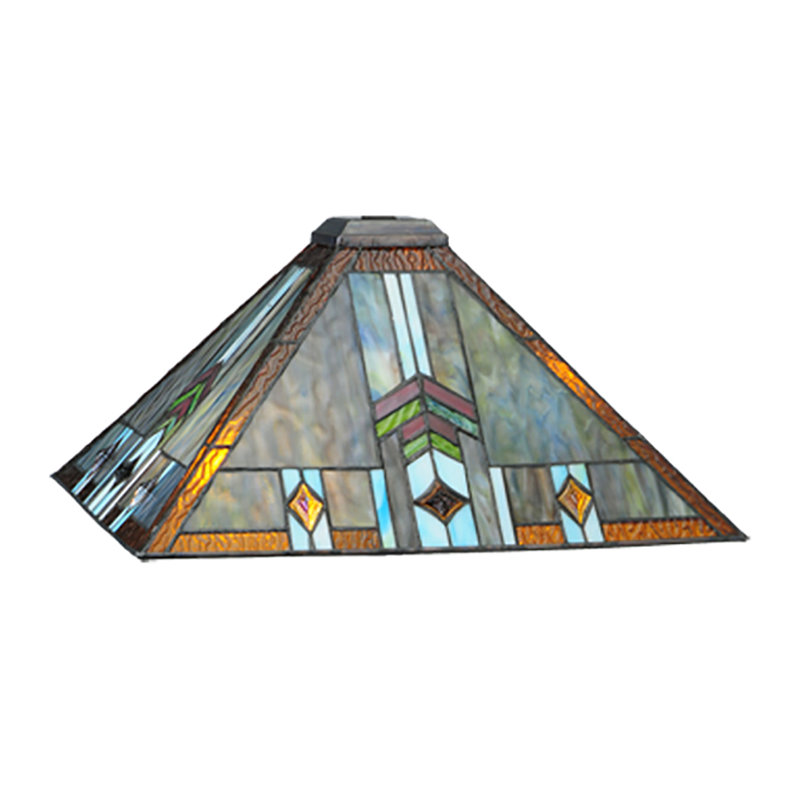 16" Square Prairie Wheat Harvest Shade, 8" H x 23" W x 23" D, Blue/Green/Red/Brown/Purple