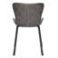 Ensemble de deux chaises d'appoint de salle à manger rembourrées en cuir gris et argent