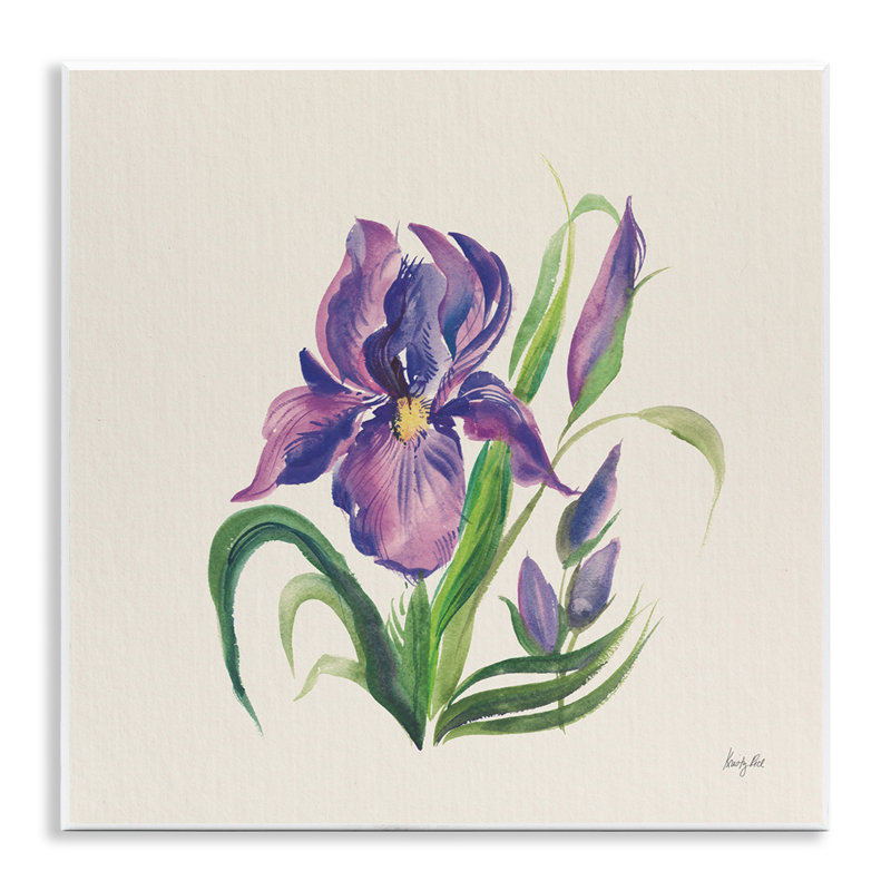 Purple Iris Flower Wall Plaque Art by Kristy Rice
