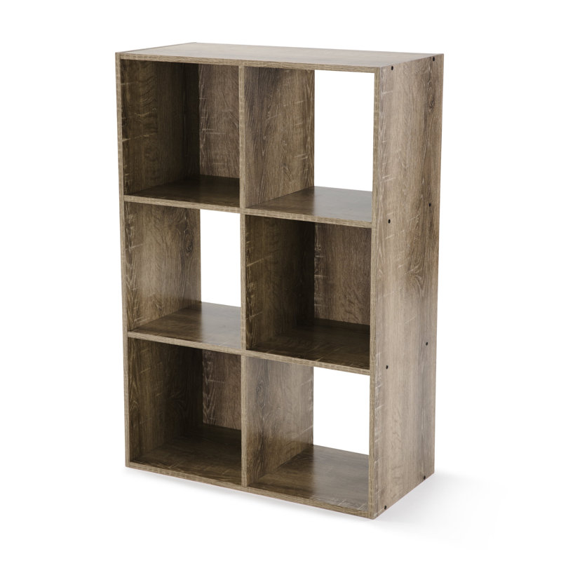 Bibliothèque verticale à 6 cubes, Brun rustique