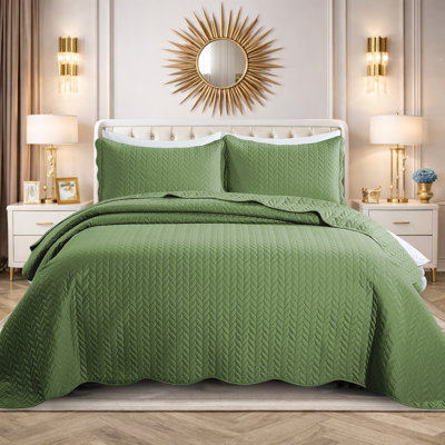 Ensemble très grand de qualité supérieure en microfibre gaufrée avec taies décoratives assorties