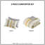 Ensemble d'édredon en coton 3 pièces gris / jaune double / grand