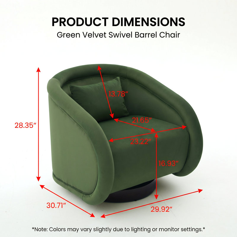Fauteuil d'appoint rembourré 30,7 po, Velvet Green