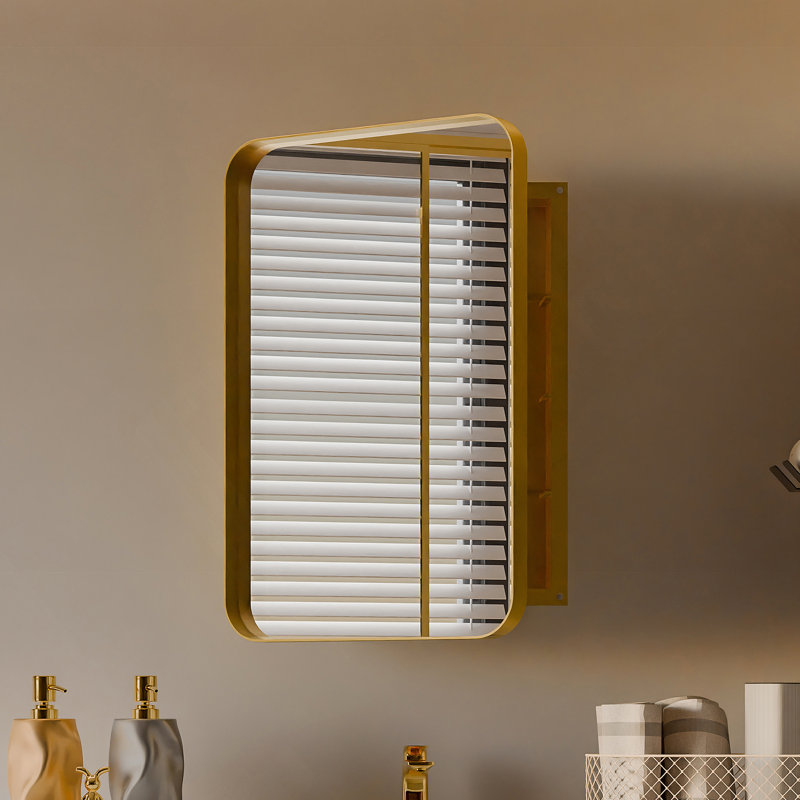 Armoire à pharmacie fonctionnelle encastrée en métal avec miroir et tablettes réglables, idéale pour l'organisation de la salle de bain et l'amélioration esthétique
