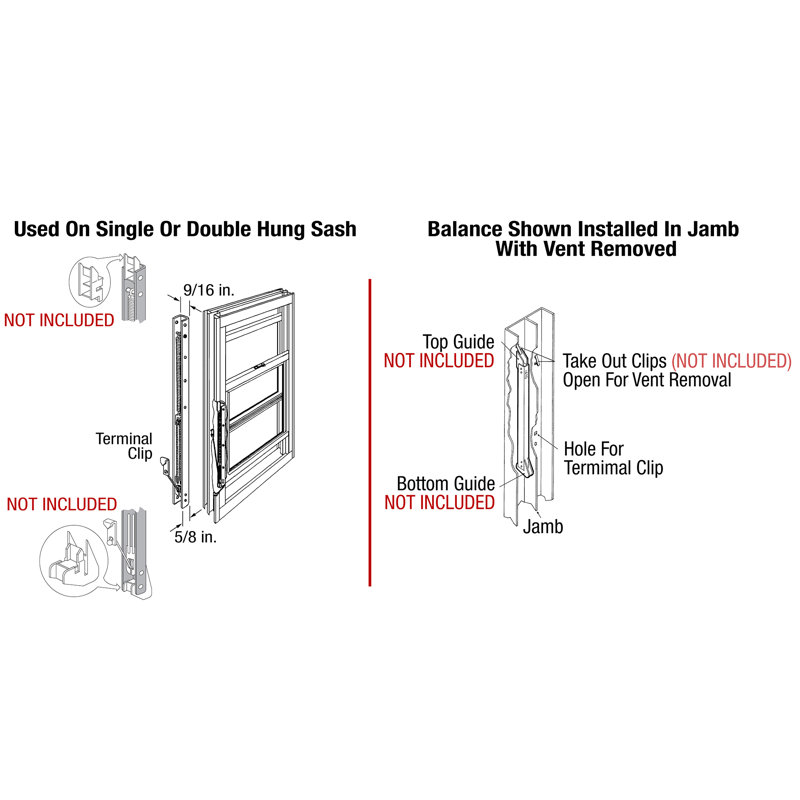 26 in. Window Block and Tackle Sash Balance, 19-26 lbs., 27-in. Long, E7 End Set Attached (1 Set)