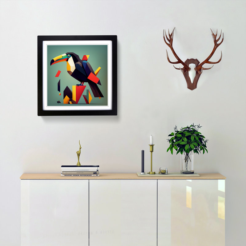 Toucan Suprematism - Framed Print, Black