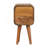 Solid Wood Extra Mini Curved Oak-Ish Bedside, Nordic Legs, 2-Drawers, Light Brown