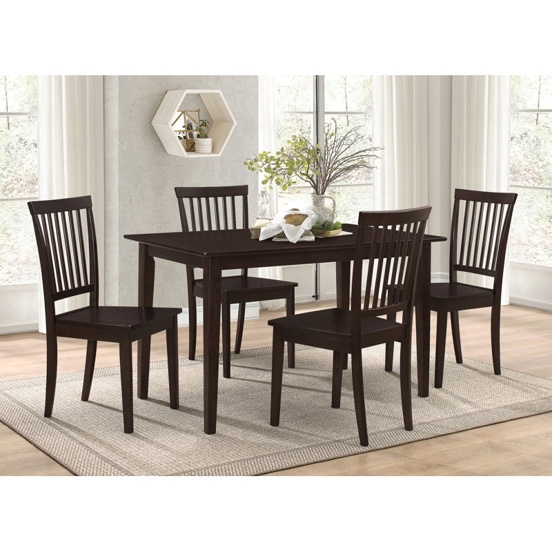 Nickhi 5 - Piece Rectangular Dining Table Set in Brown