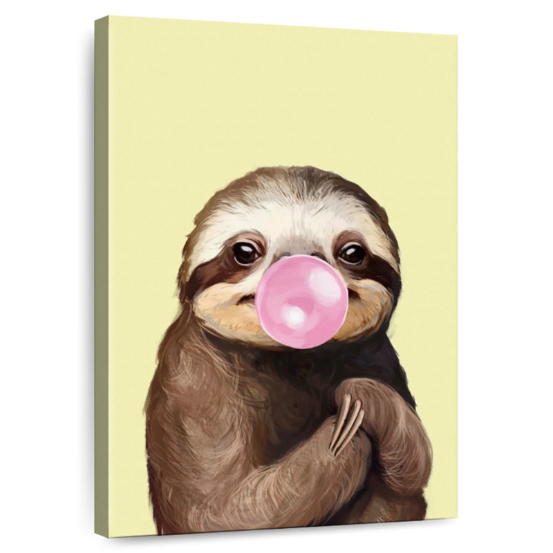 Ketti Bubble Gum Sloth I, 48" H x 32" W