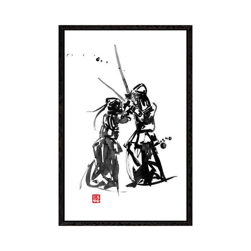 Kendo by Péchane - Print on Canvas, Black Framed, 66.04 cm H x 45.72 cm W