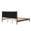Cadre de lit plateforme Vela de style moderne du milieu du siècle avec tête de lit capitonnée, construction en hévéa, MDF et LVL, sommier à lattes en bois, aucun sommier tapissier nécessaire pour une chambre à l'ambiance feutrée-135847026-135847023