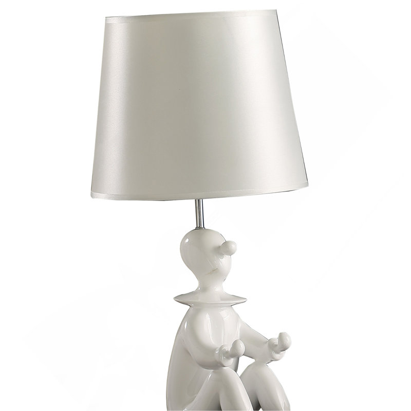 Lampe de table moderne 21,25 po en résine, Blanc