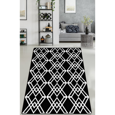 Tapis géométrique en velours / polyester Dawny