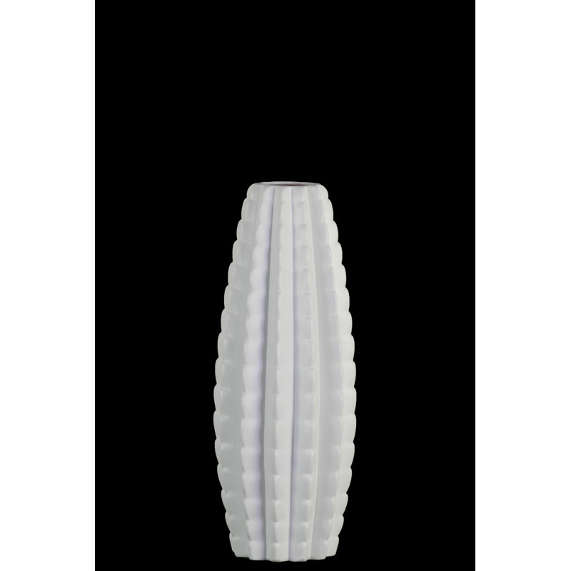 Ceramic Table Vase, 15.75" H x 6" W x 6" D, White