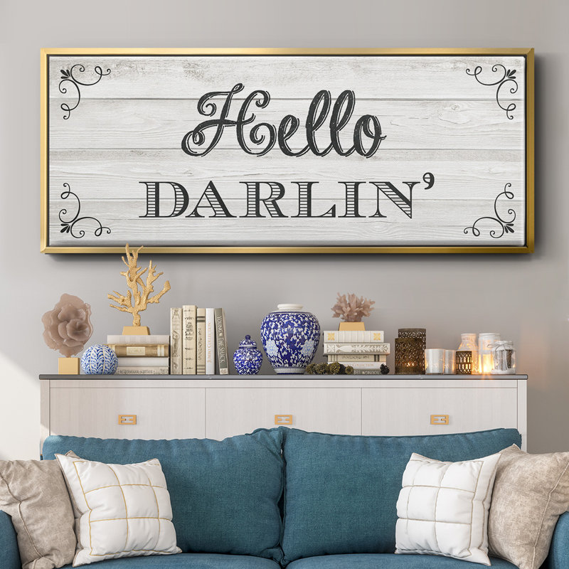 «Hello Darlin», toile encadrée, H 8 po x l 20 po