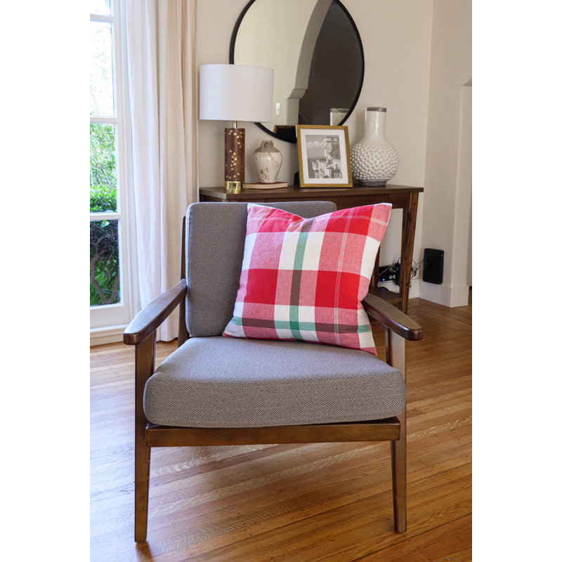 Plaid Feather Reversible Throw Pillow