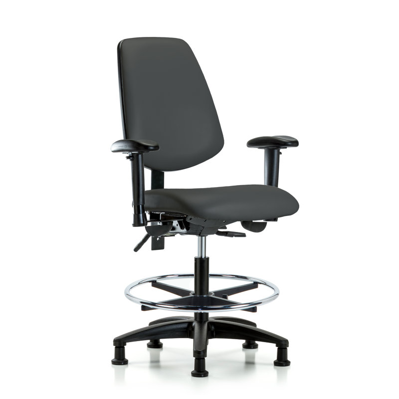 Fauteuil de dessin ergonomique Iyanna, Roulettes, Gris anthracite, Inclus
