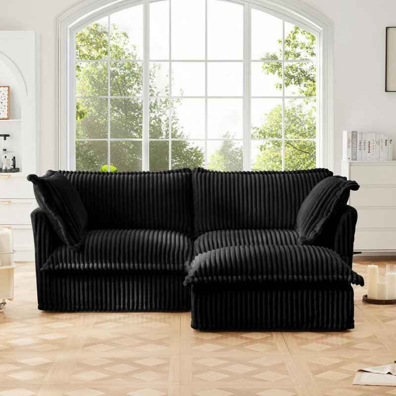 Canapé modulaire avec repose-pieds pour ensemble de salon modulaire Shetucket, H 34,5 po x l 120 po x P 55 po