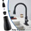 Robinet de cuisine rétractable extractible 3 modes avec 11 adaptateurs en noir mat-98449462