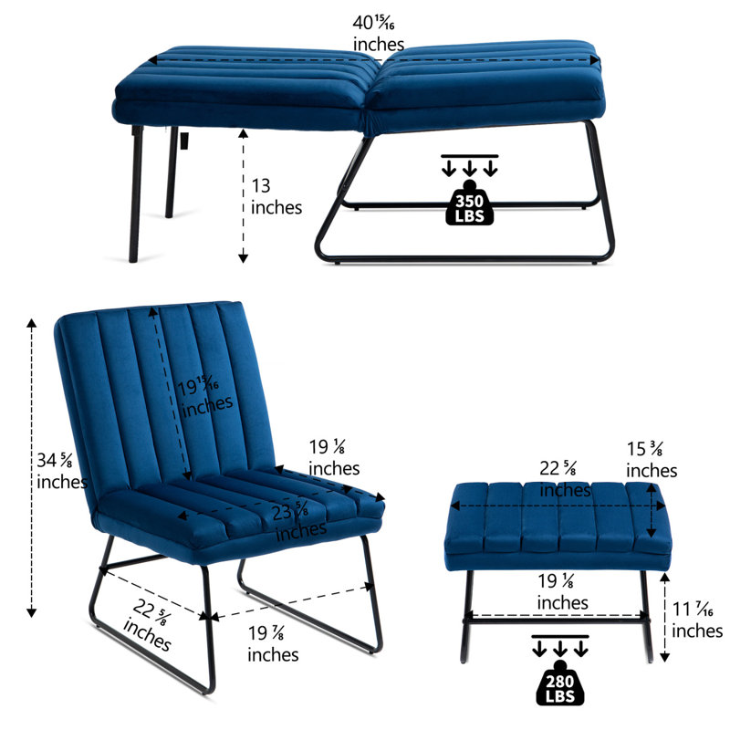 Chaise longue moderne et paresseuse moderne, Bleu très foncé
