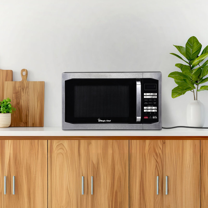 Magic Chef 1.6 Cubic Feet 1100 Watt Countertop Microwave, Stainless Steel