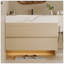 Meuble-lavabo flottant moderne 29,9 po avec comptoir en faux marbre et lavabo encastré en céramique, fixation murale pour petites salles de bain et appartements-1330375623