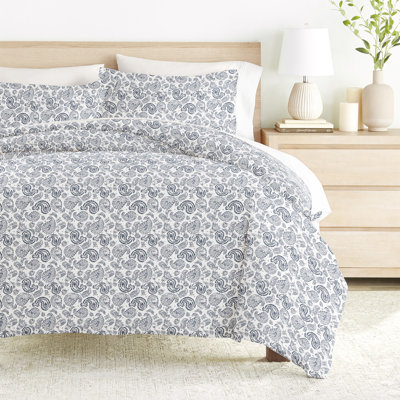 Duvet Cover Set Patterned Microfiber Ultra Soft Bedding in Coarse Paisley