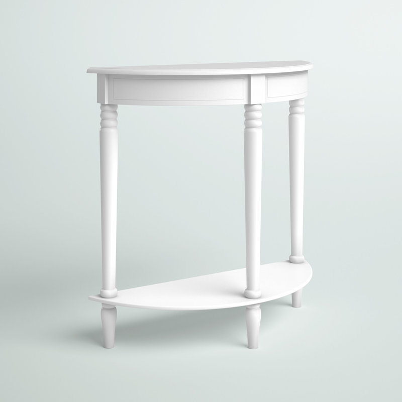 Callum 80cm Solid Wood Console Table, White