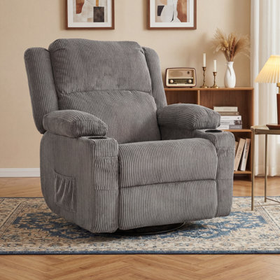 360 Degree Swivel Rocker Recliner Chair with Heat and Massage