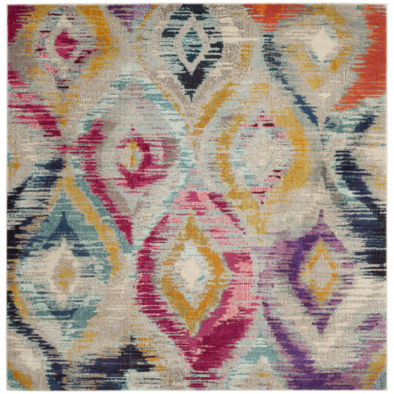 Theresa Performance Geometric Rug, Square 6'7"