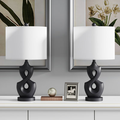 Aliya 24" Modern Resin Table Lamp 3-Way Dimmable and USB Port for Bedroom Living Room
