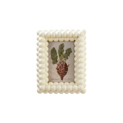 Cream Resin Ball Accent Photo Frame