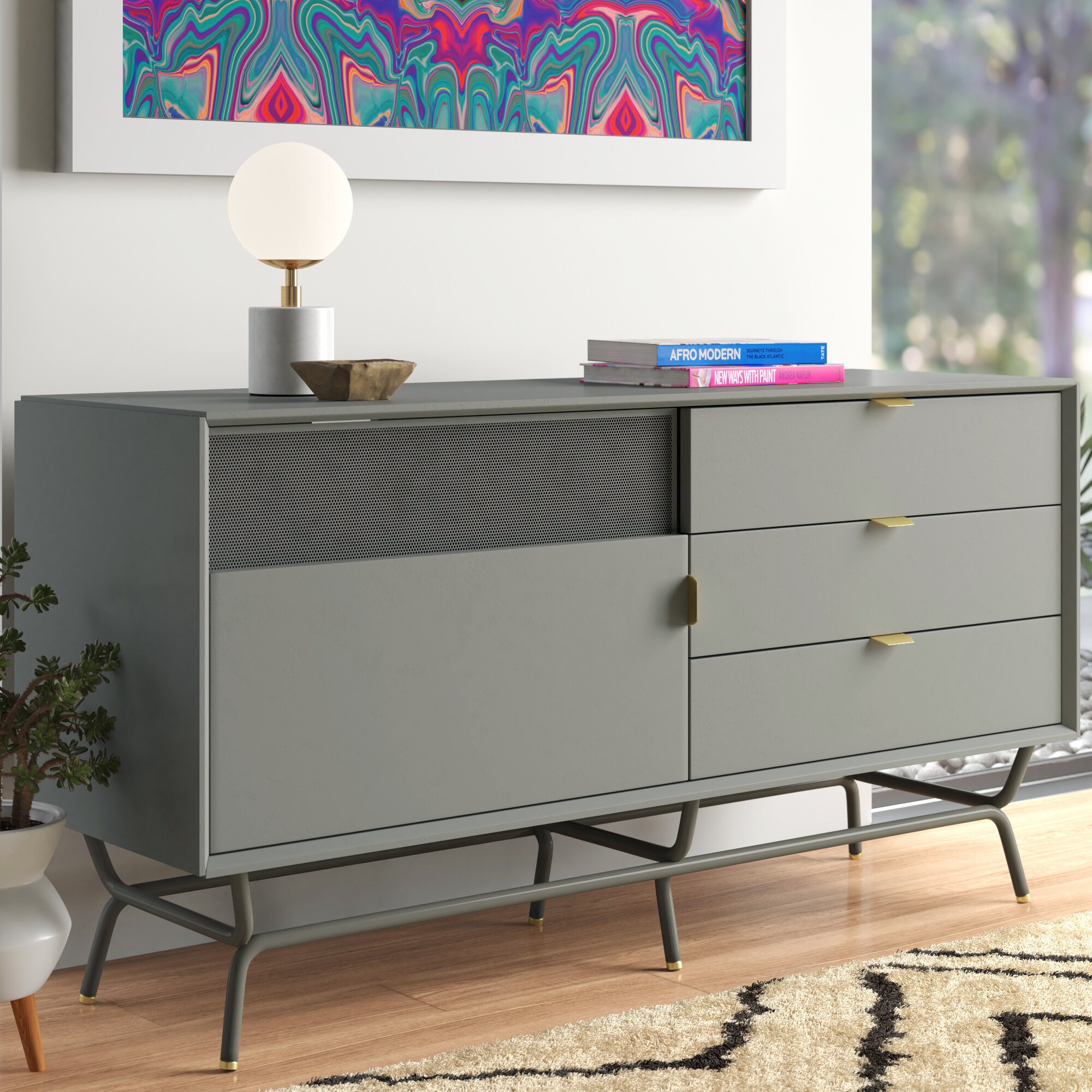 Blu Dot Dang 1 Door  3 Drawer Console & Reviews | Wayfair