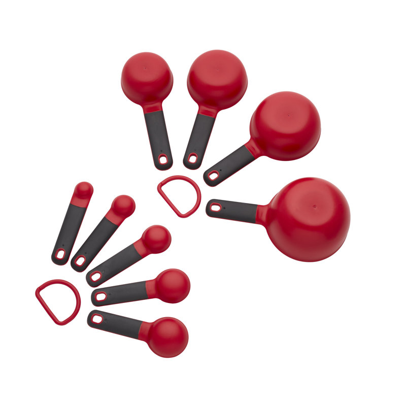 Ensemble de 9 tasses à mesurer et cuillères KitchenAid® Universal, Rouge