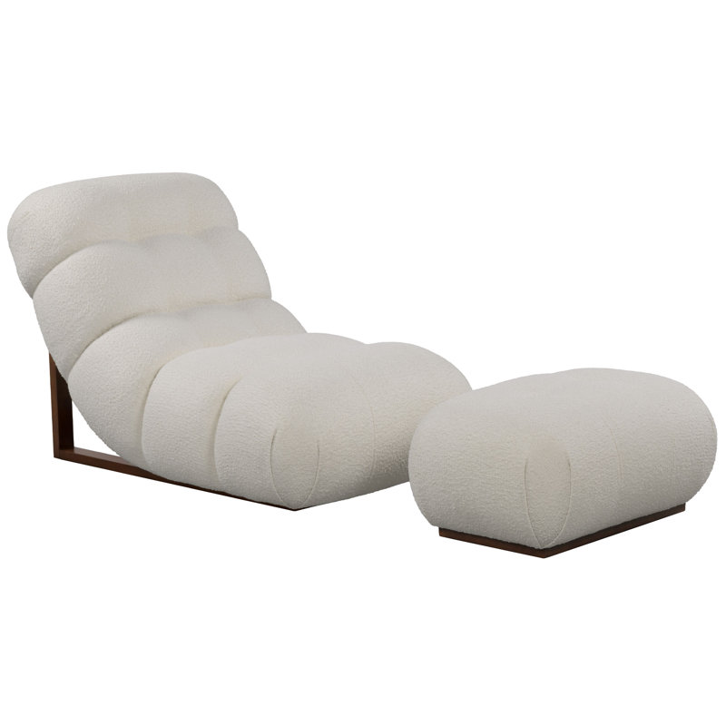 Ortegon Upholstered Accent Chair with Ottoman