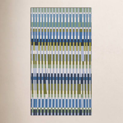 Icon Striped Indoor Outdoor Blue Rug