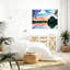 Peinture murale multicolore coucher de soleil lac 24 po x 18 po